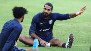 Sandesh Jhingan during a training session in Dubai