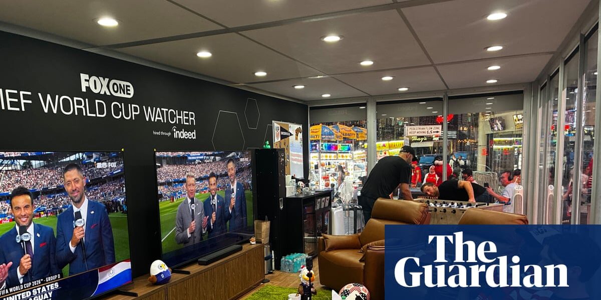 ‘The perfect job’: meet the fans being paid to watch all 104 World Cup games in Times Square