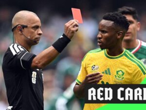 Three red cards shown in opening game of World Cup