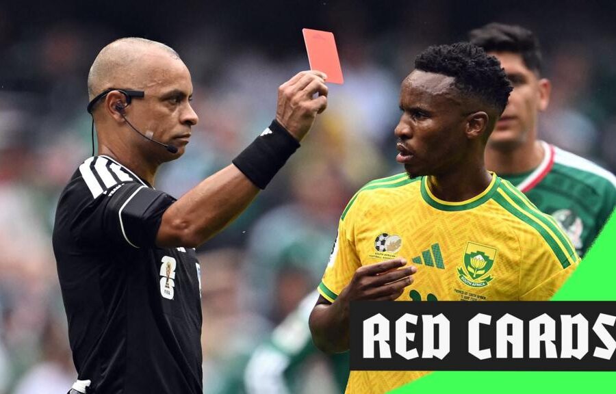 Three red cards shown in opening game of World Cup