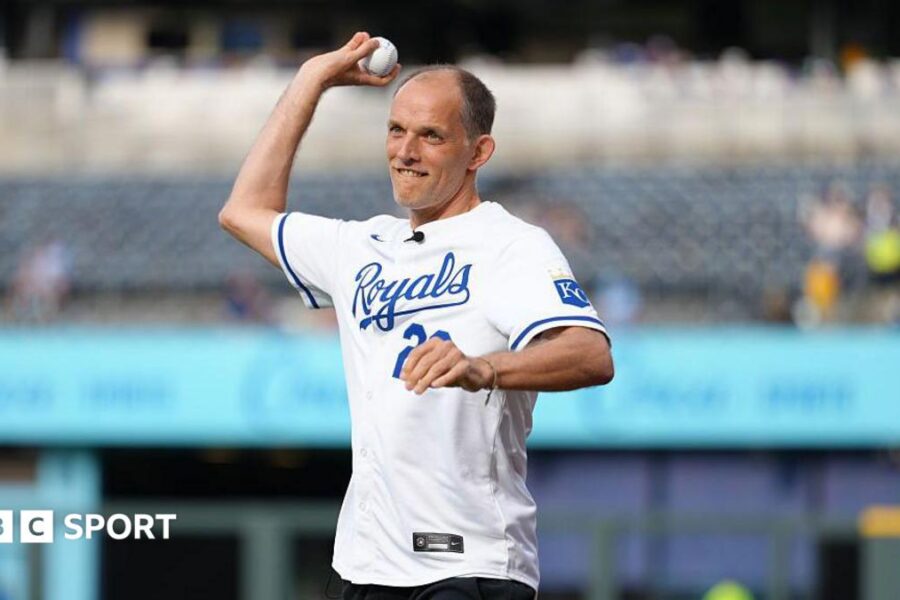 Tuchel throws first pitch as England enjoy downtime