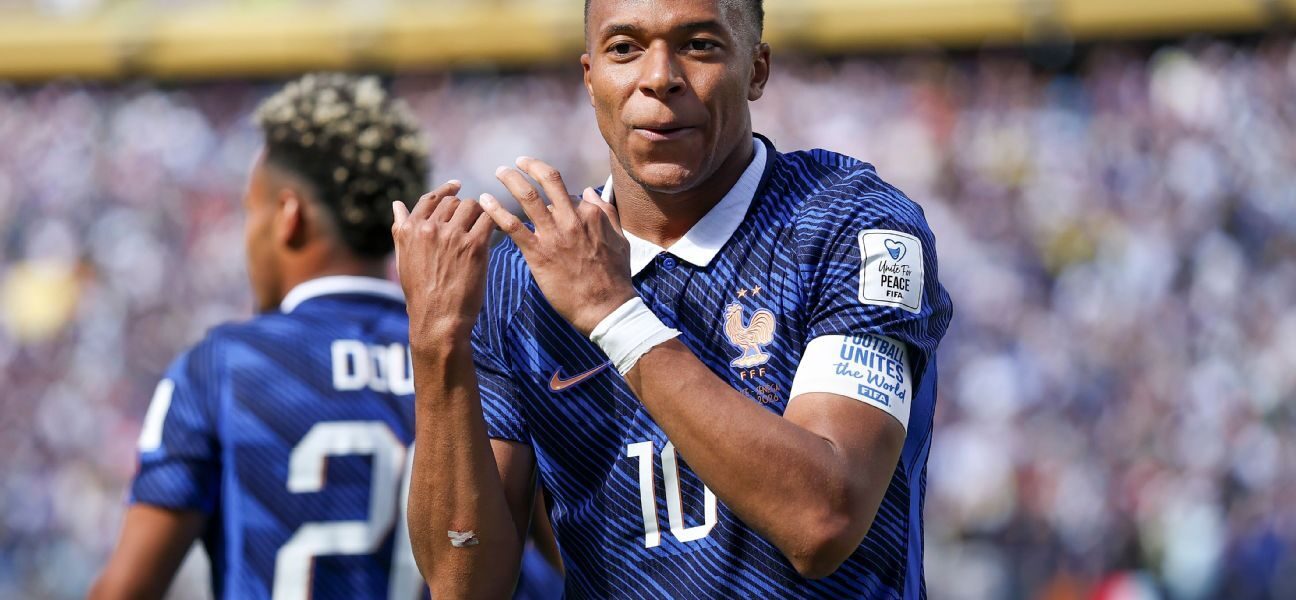 Mbappé scores twice, sets France record in win