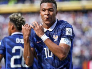Mbappé scores twice, sets France record in win
