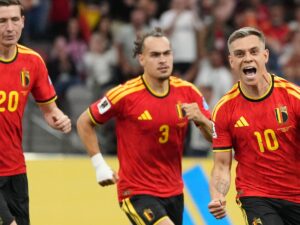 Trossard hits double as Belgium thrash New Zealand to reach knockouts