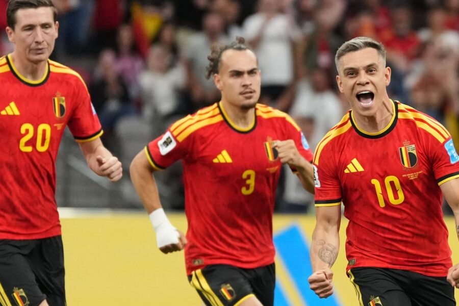 Trossard hits double as Belgium thrash New Zealand to reach knockouts