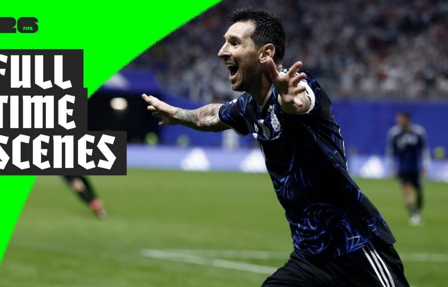 Argentina celebrate progressing to World Cup final