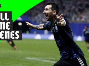 Argentina celebrate progressing to World Cup final