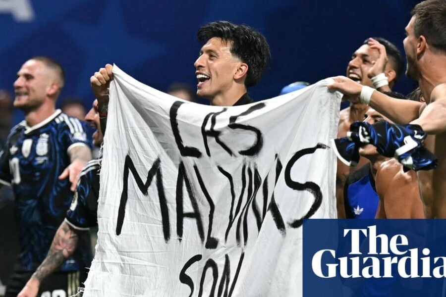 ‘Malvinas are Argentinian’: World Cup holders celebrate win over England with Falklands banner