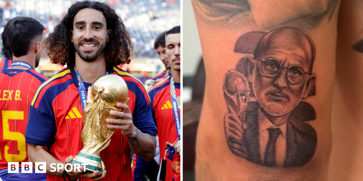 Cucurella gets tattoo of Spain coach De la Fuente