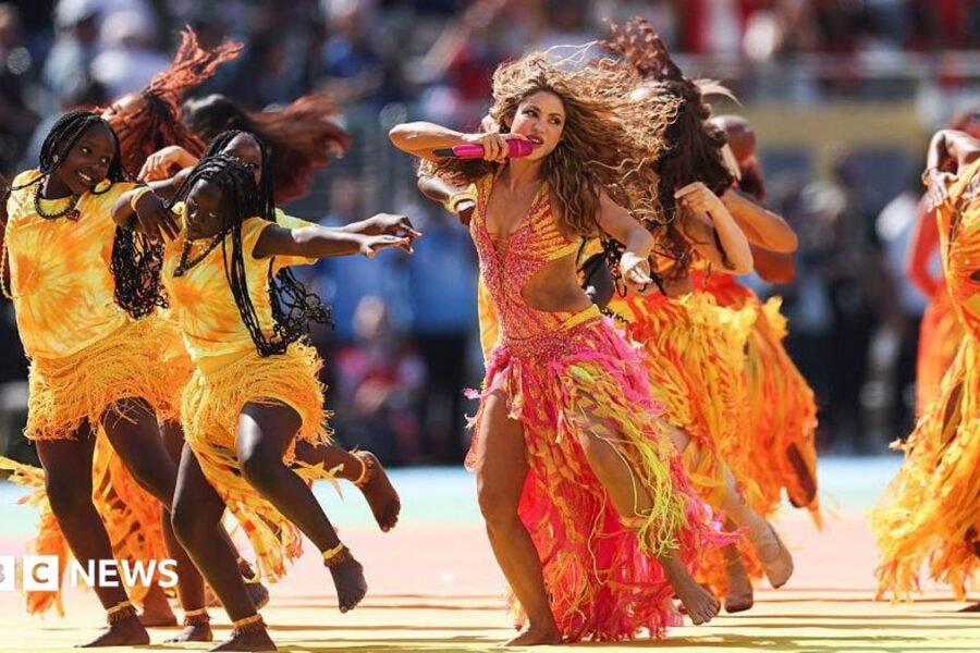 Shakira, Madonna, Justin Bieber and BTS perform at colourful World Cup half-time show