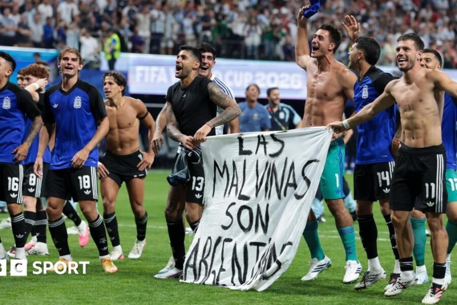 Argentina face action over Falklands banner