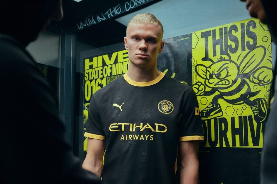 Bee-utiful! Haaland unveils Man City's new 2026-27 away kit