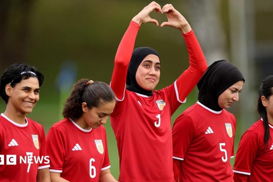 Banned from football at home, Afghan women's team reunite 8,000 miles away